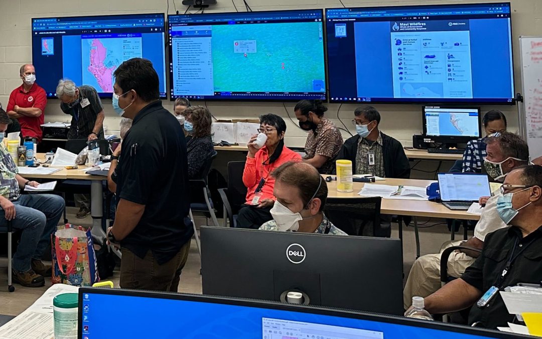Officials and community responders at ground zero need updated maps and data to aid Maui wildfire search, recovery, and relief efforts