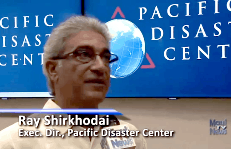 Maui TV news interview with Ray Shirkhodai Pacific Disaster Center