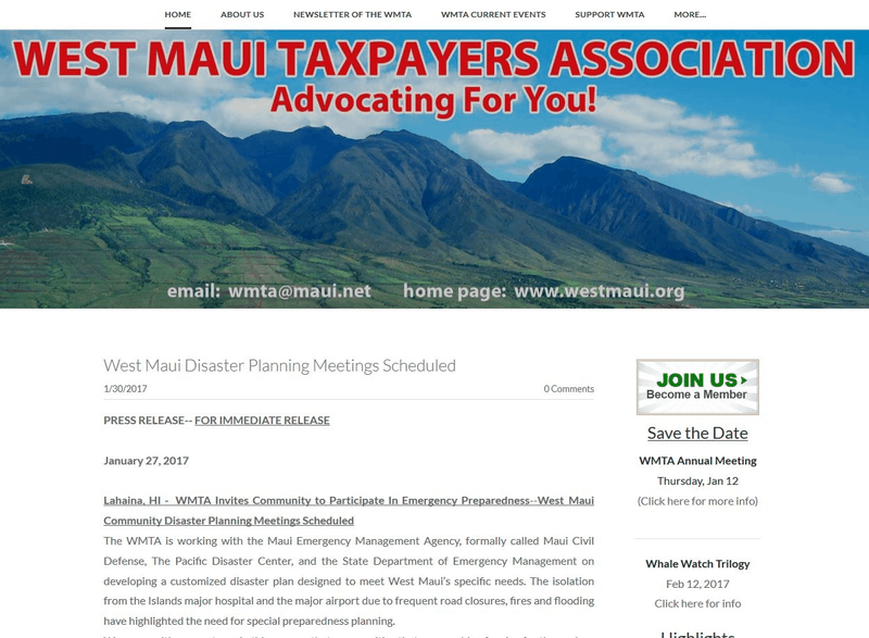West Maui Disaster Planning Meetings scheduled