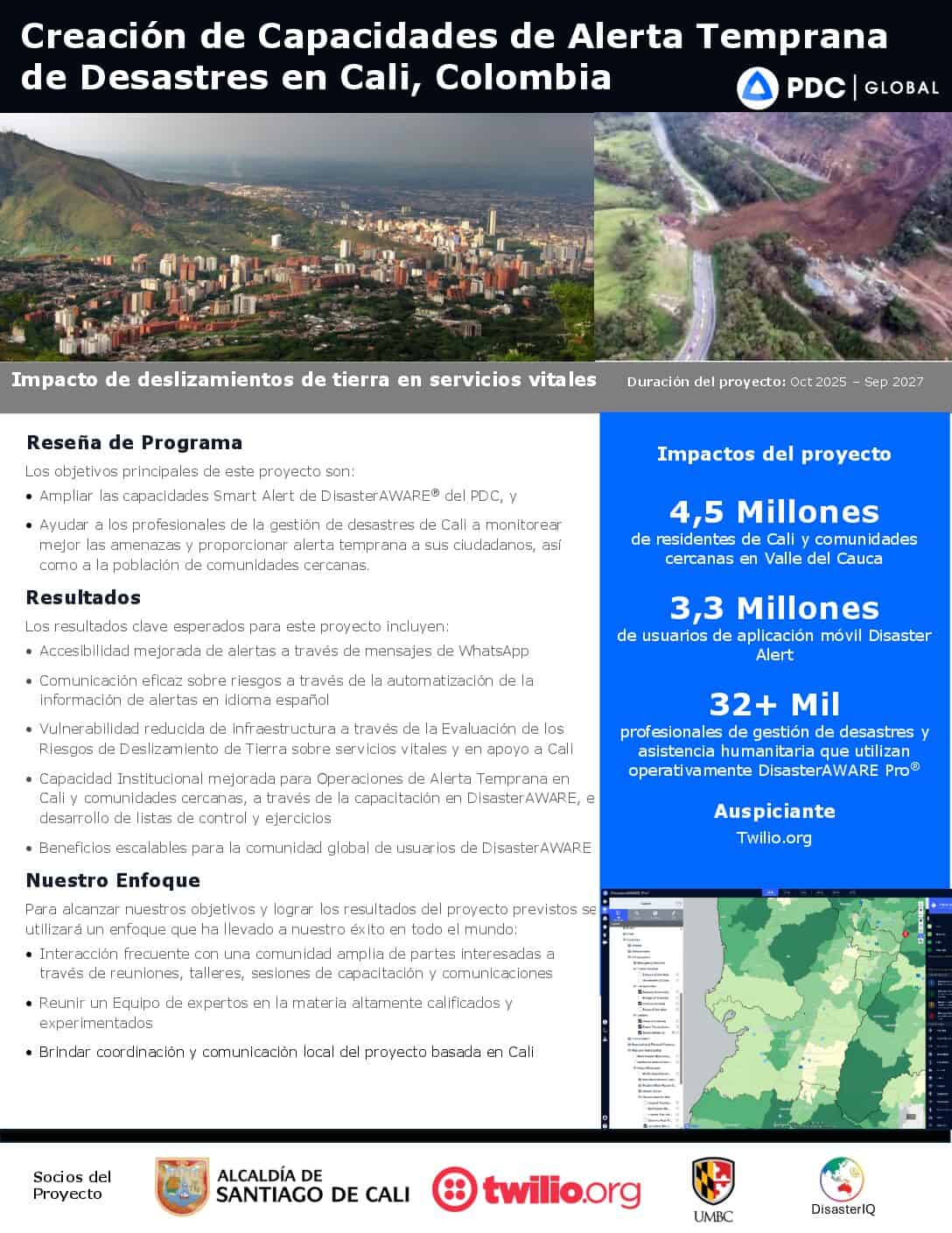 Cali Colombia Early Warning Project Fact Sheet Spanish