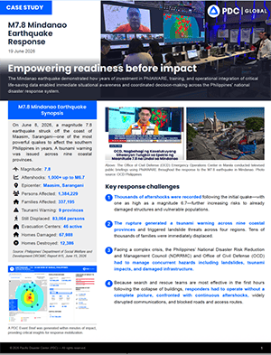 Empowering readiness before impact: M7.8 Mindanao earthquake case study