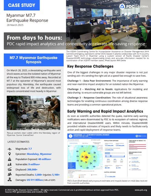 From days to hours: PDC rapid impact analytics and connectivity accelerate life-saving response